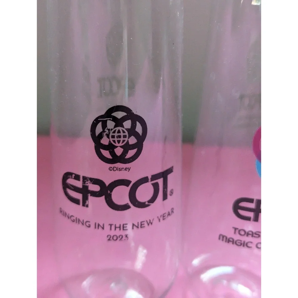2 lot Plastic‎ Epcot cups ringing in new year 2023 toasting magic of possibility